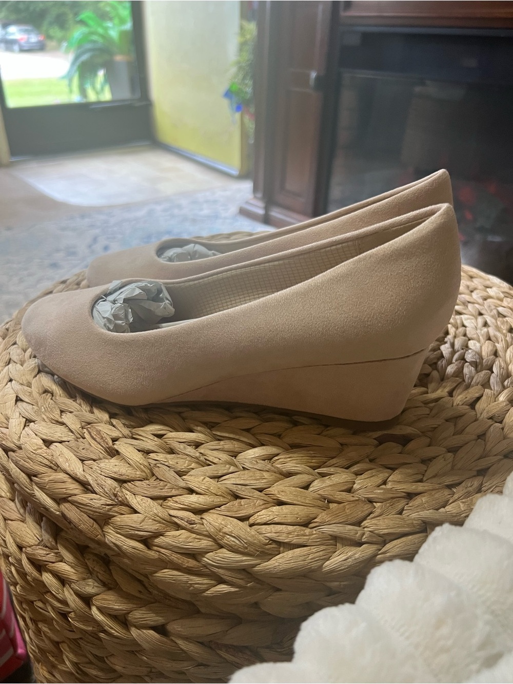 Dream Pairs Beige Wedge Pumps - Slip-On Comfort Heels
